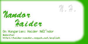 nandor haider business card